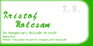 kristof molcsan business card
