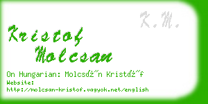 kristof molcsan business card